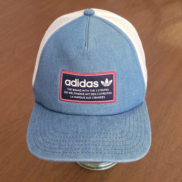 Adidas Originals Trucker Snapback Cap Hat Black Adjustable With The 3 Stripes - Picture 1 of 10